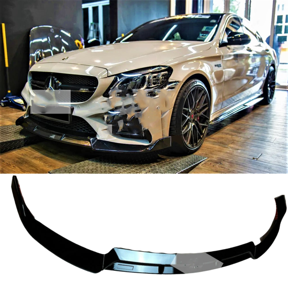 Fits Mercedes C Class W205 C205 Front Splitter Lip C63S AMG Brabus Style 2019-2021