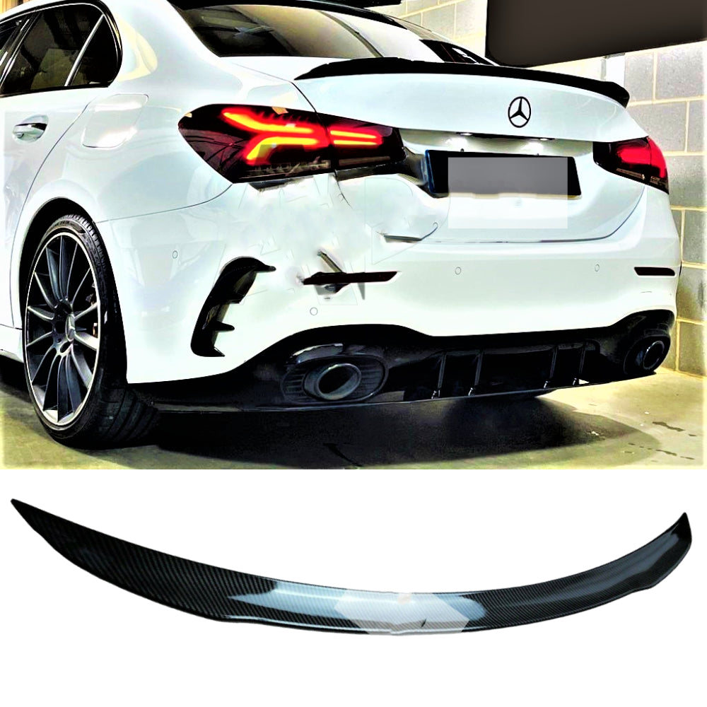 Fits Mercedes A35 A45 A Class Saloon V177 Carbon Fibre AMG Style rear Spoiler 2018+