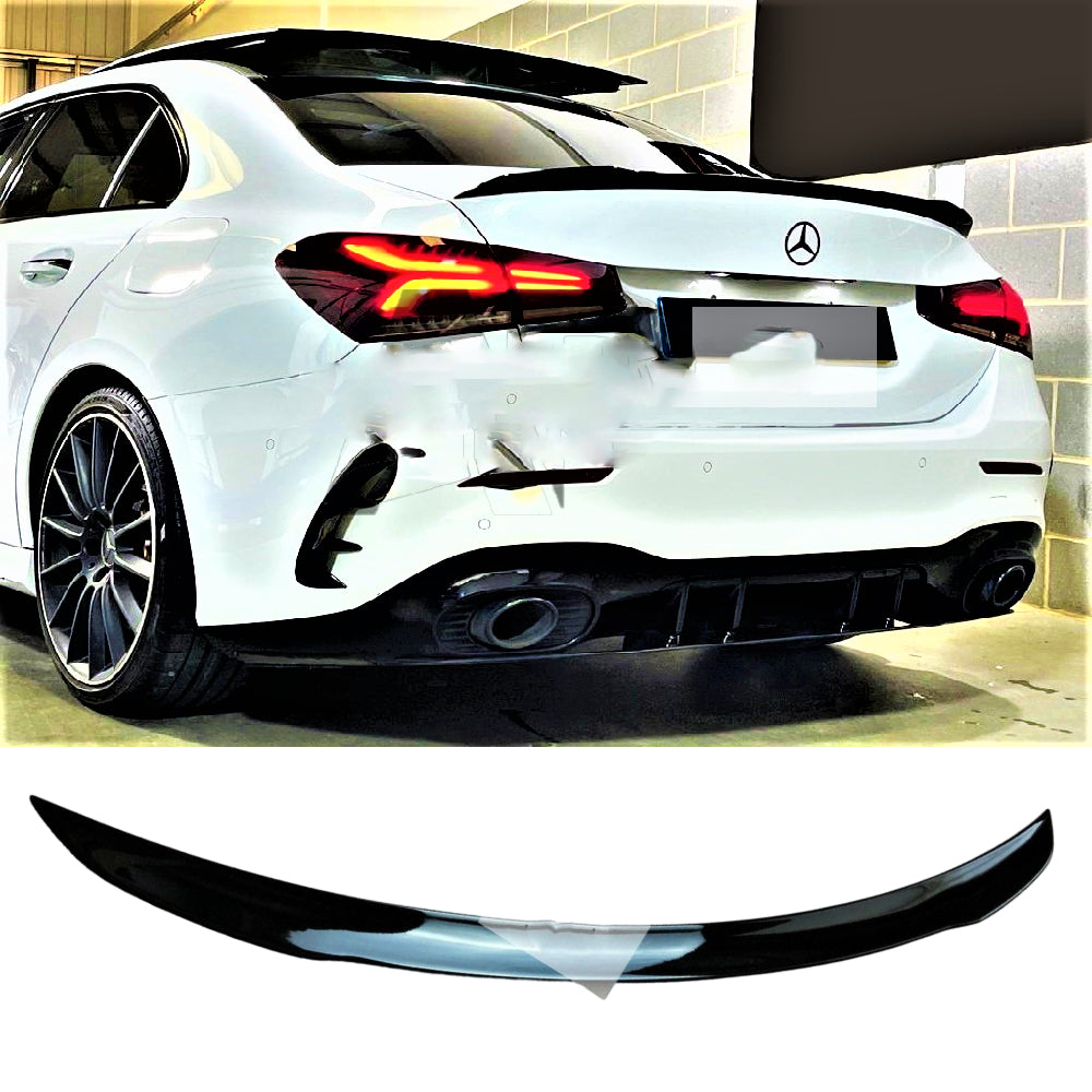 Fits Mercedes A35 A45 A Class Saloon V177 Gloss Black Lip Spoiler 2018+