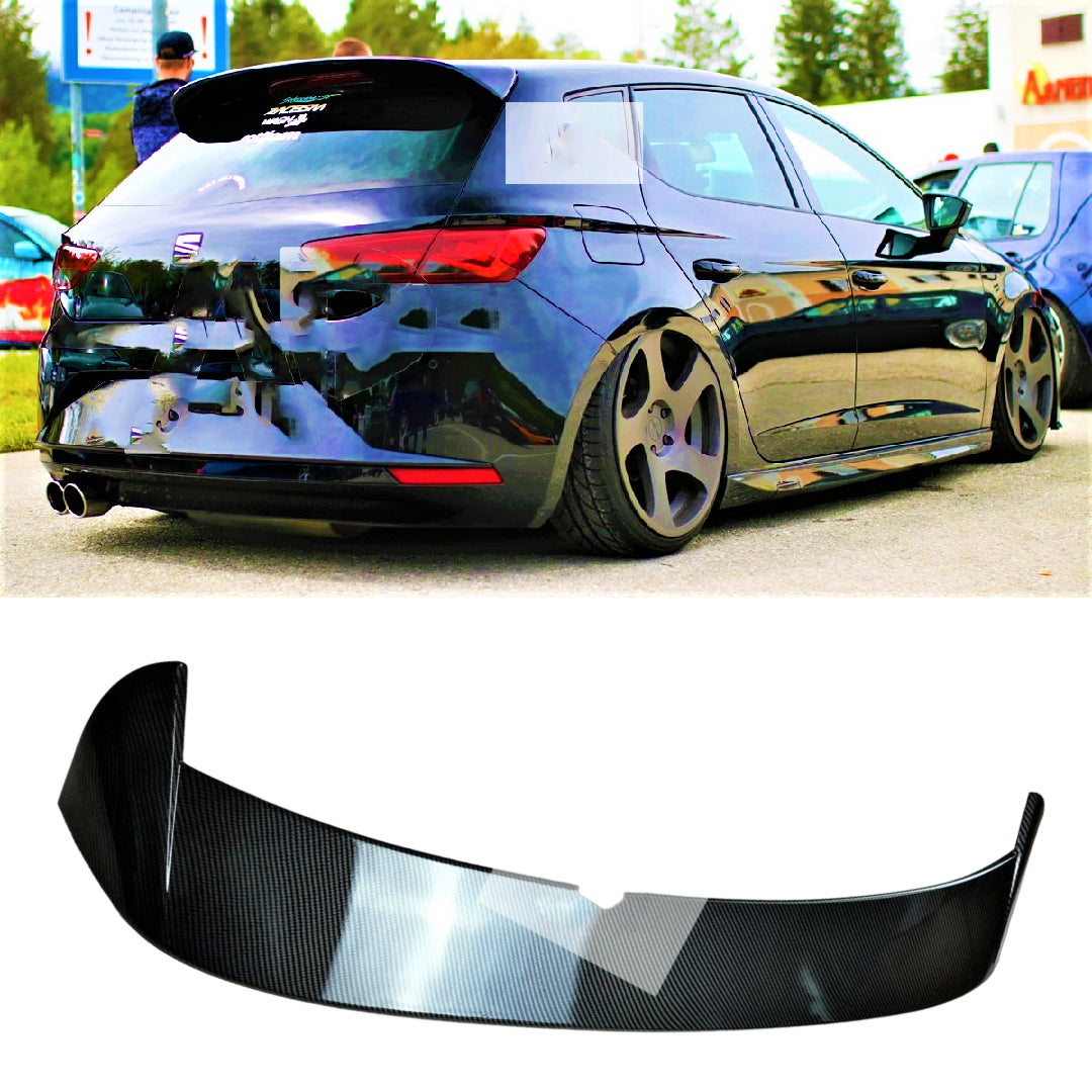 Fits SEAT Leon MK3 5F 5 Door Carbon Fibre Cupra Look Rear Lip Boot Spoiler 2012-2020