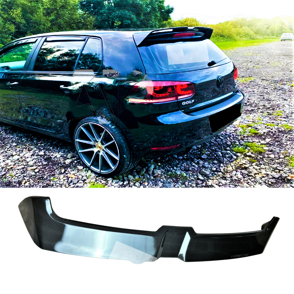 Fits VW Golf MK6 TSI TDI Carbon Fibre Boot Spoiler 2008-13