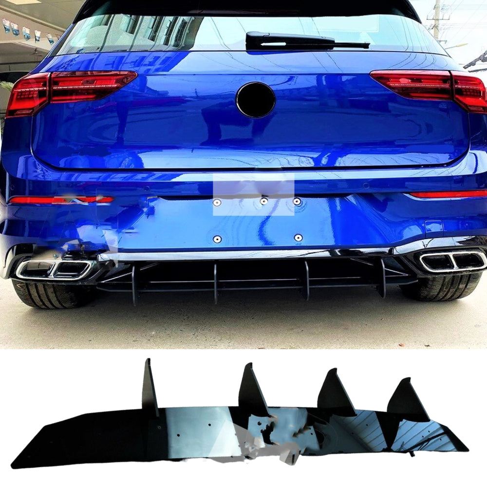 Fits VW Golf MK8 TSI TDI R Line Rear Blade Style Diffuser 2020+ Spoiler Body Kit