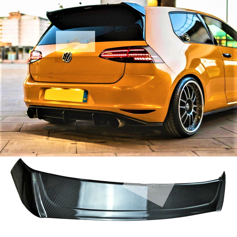 Fits VW Golf TSI TDI Carbon Fibre Boot Aftermarket  Spoiler MK7 MK7.5
