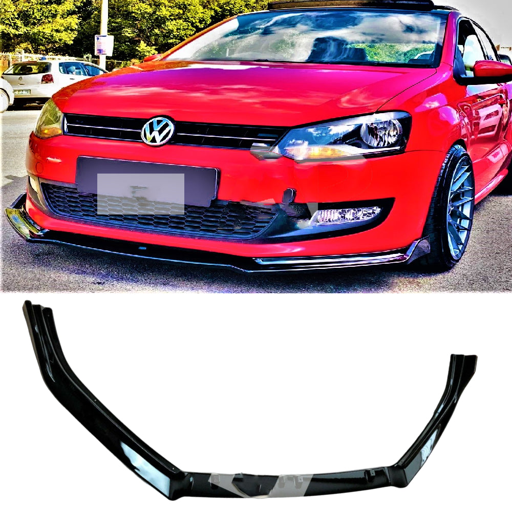 Fits VW Polo Front Splitter MK5 6R 6C GTI R Spoiler Lip Body Kit 2009-2017