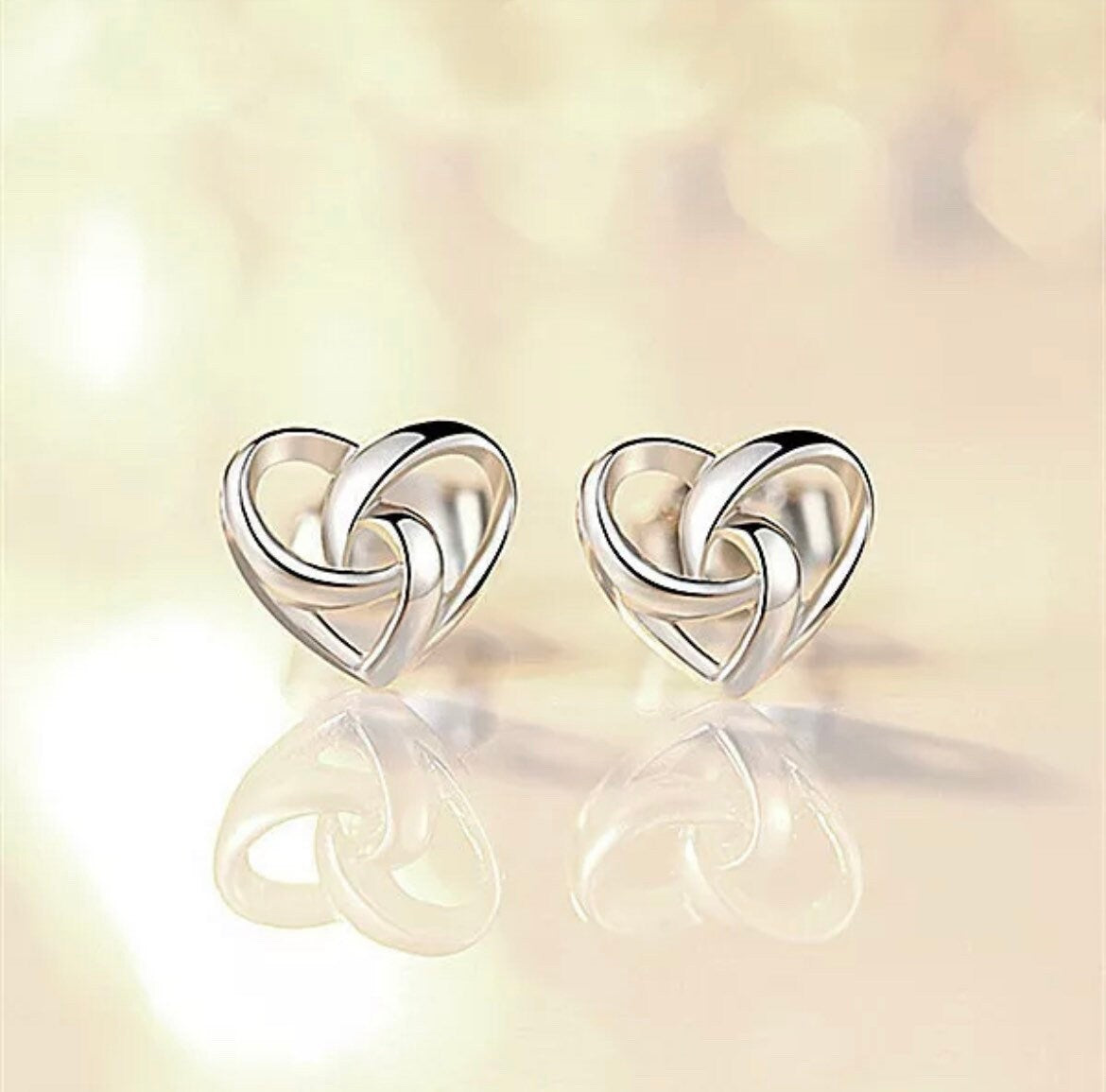 Swirl Heart Stud Earrings 925 Sterling Silver Stunning Women’s Girls Jewellery UK