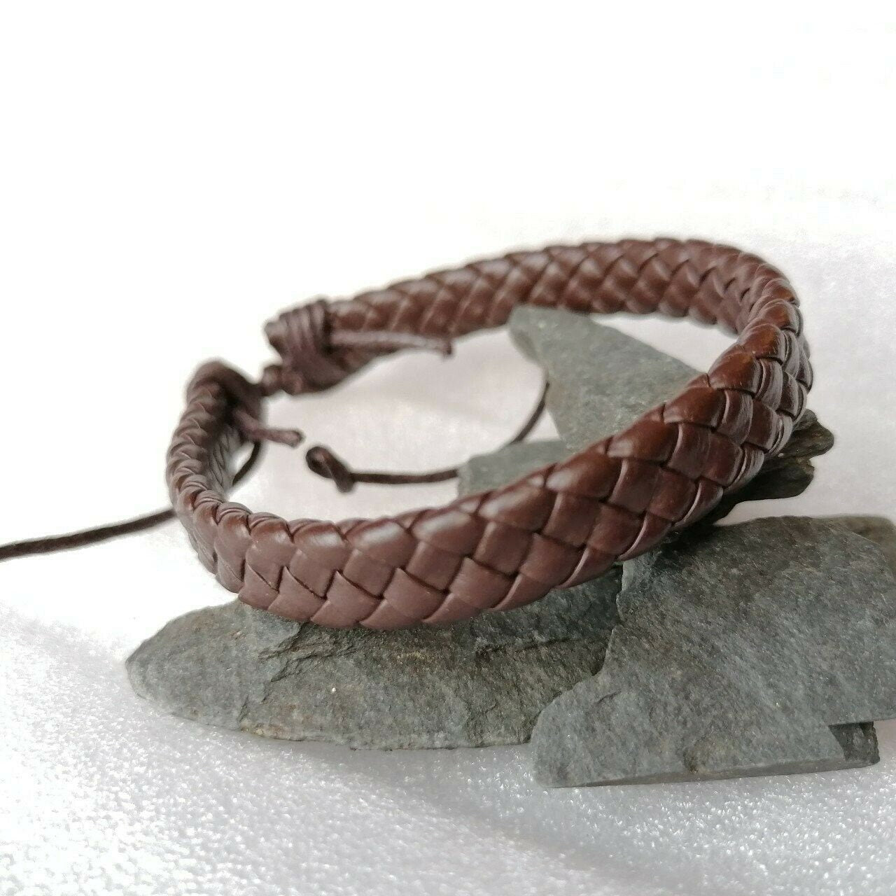 Luxury Brown leather unisex adjustable designer bracelet jewellery accessory men's man's
