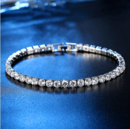 White Cubic Zirconia 7 Inch Silver Tennis Bracelet Jewellery