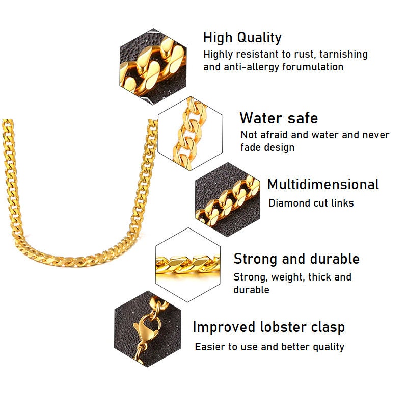 18ct Yellow Gold Heavy 8MM Miami Curb Cuban Link Mens Chain Necklace Jewellery