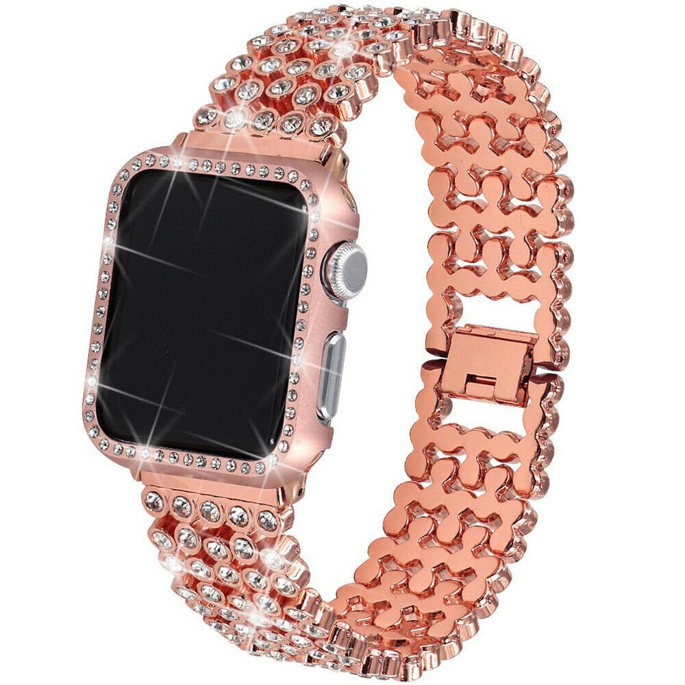 For Apple Watch Series 5/4/3 Bling diamond Bracelet Watch Strap Band Case Cover