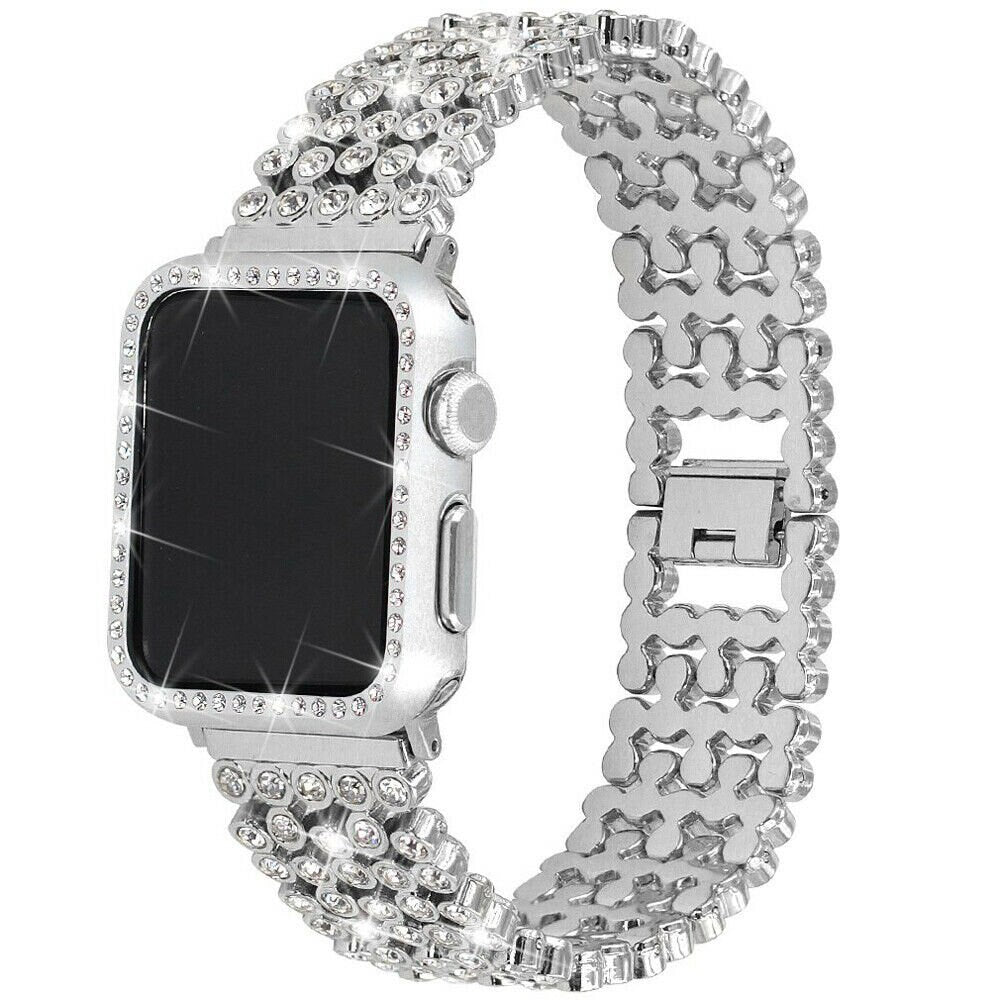 For Apple Watch Series 5/4/3 Bling diamond Bracelet Watch Case Cover