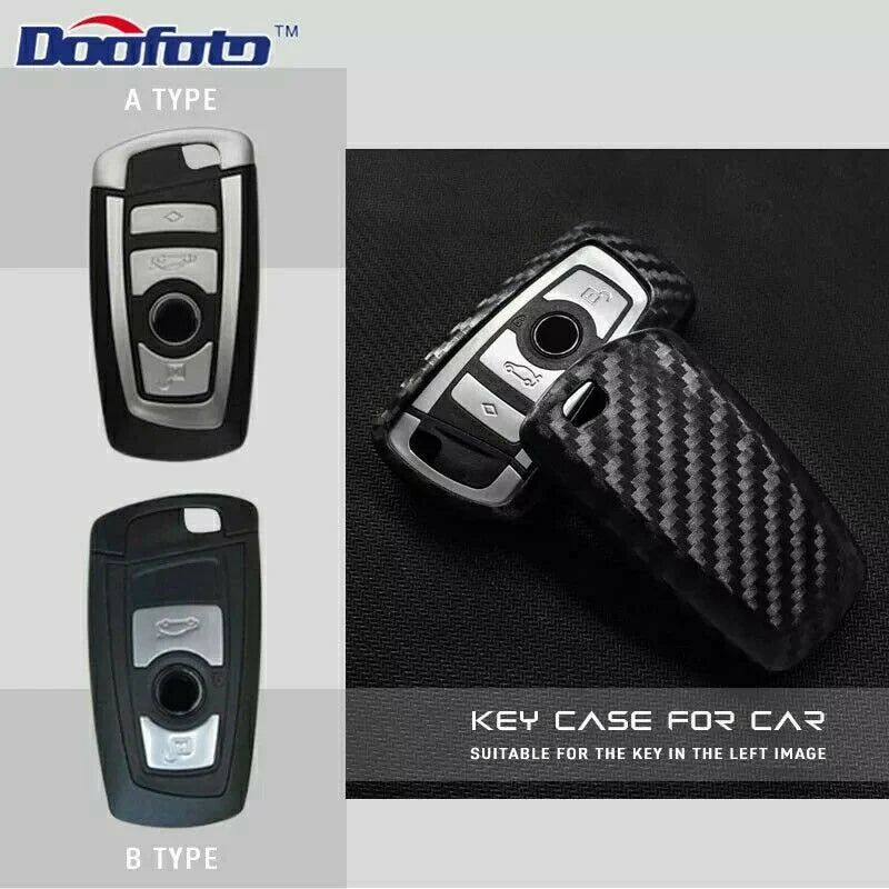 Silicone Key Case Cover Carbon Design For BMW 1 Series 3 Series 5 Series 4 Buttons