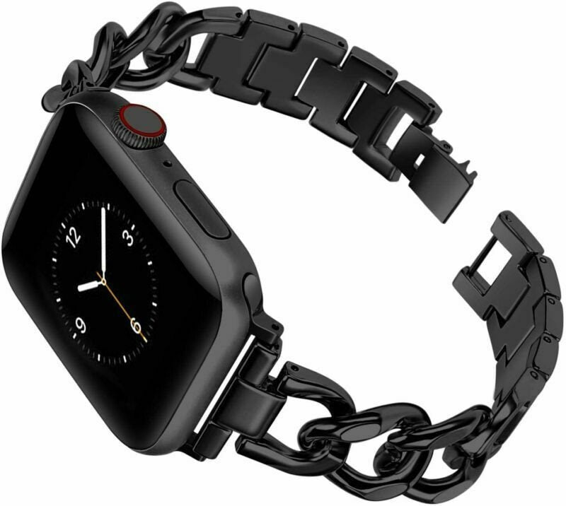 Cuban for Apple Watch Series SE 6 5 4 3 2 1 38 40 42 44 mm Chain Metal Strap
