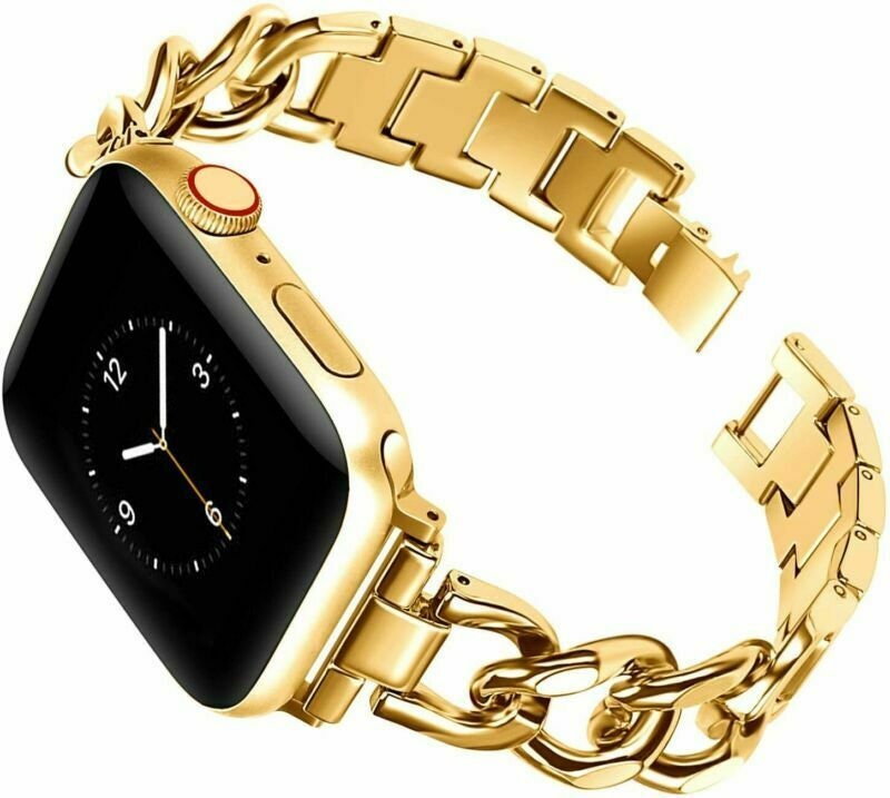 Cuban for Apple Watch Series SE 6 5 4 3 2 1 38 40 42 44 mm Chain Metal Strap
