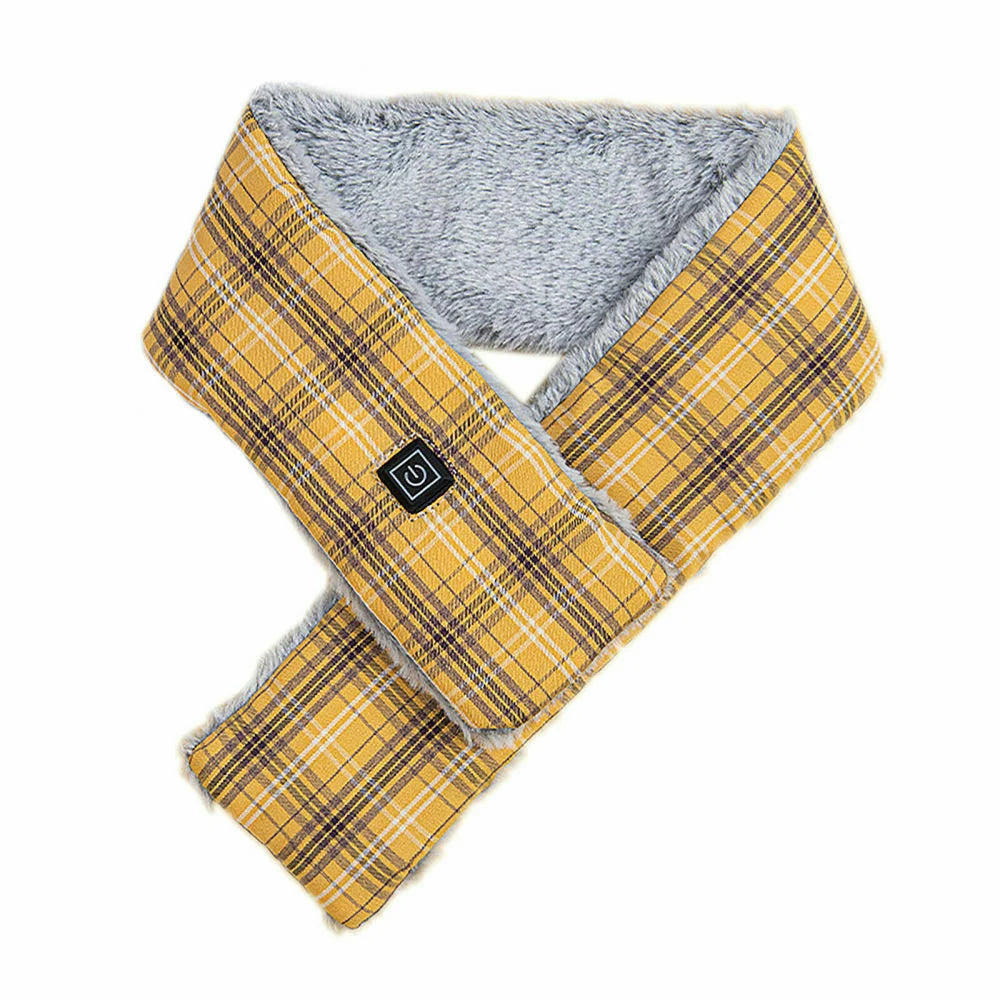 Yellow Smart Electric Heated Scarf Winter Neck Warmer Shawl USB Man Woman Soft