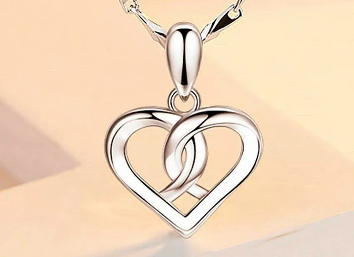 Swirl Heart Pendant 925 Sterling Silver Chain Necklace Womens Jewellery Gift UK