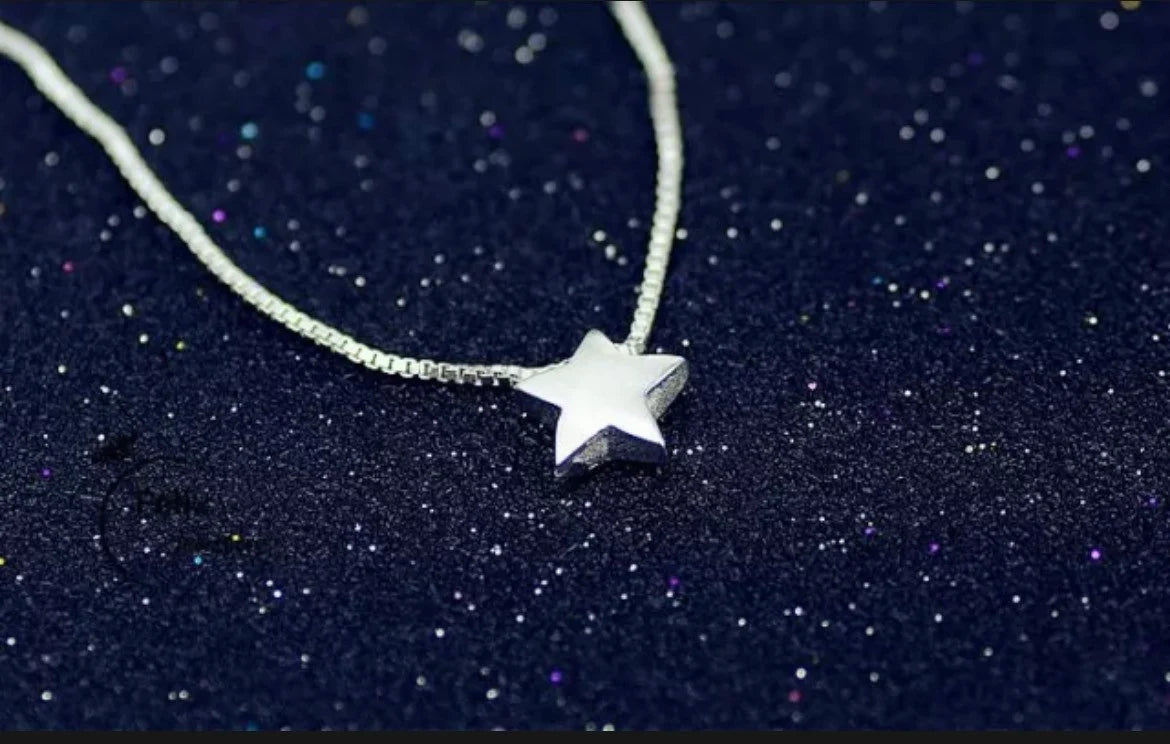 Christmas Star Pendant 925 Sterling Silver Necklace Chain Womens Jewellery Gift