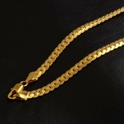 Stamped 18K gold filled mens/ladies unisex gift chain necklace 20" GT28