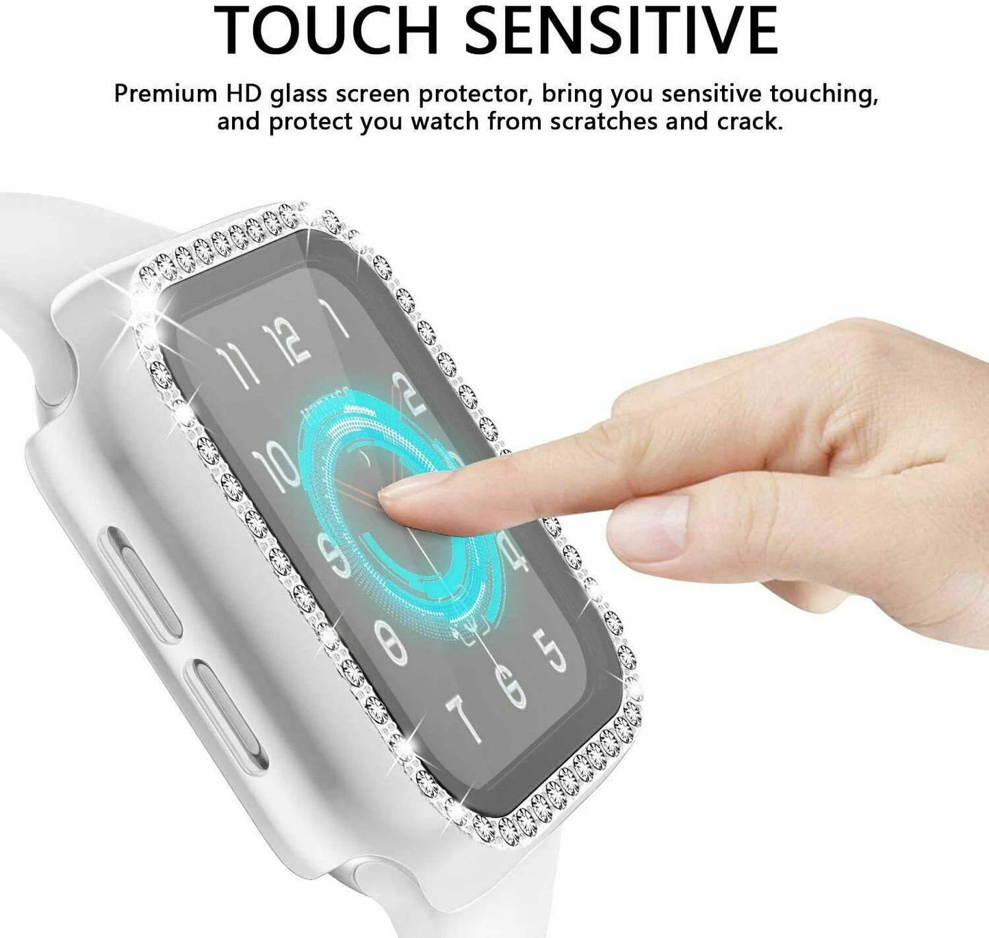 Bling Metal iWatch Strap+Full Screen Case For Apple Watch Series SE 6 5 4 3 2 1