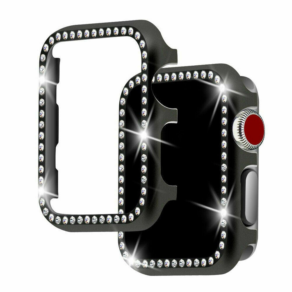 For Apple Watch Series 5/4/3 Bling diamond Bracelet Watch Strap Band Case Cover