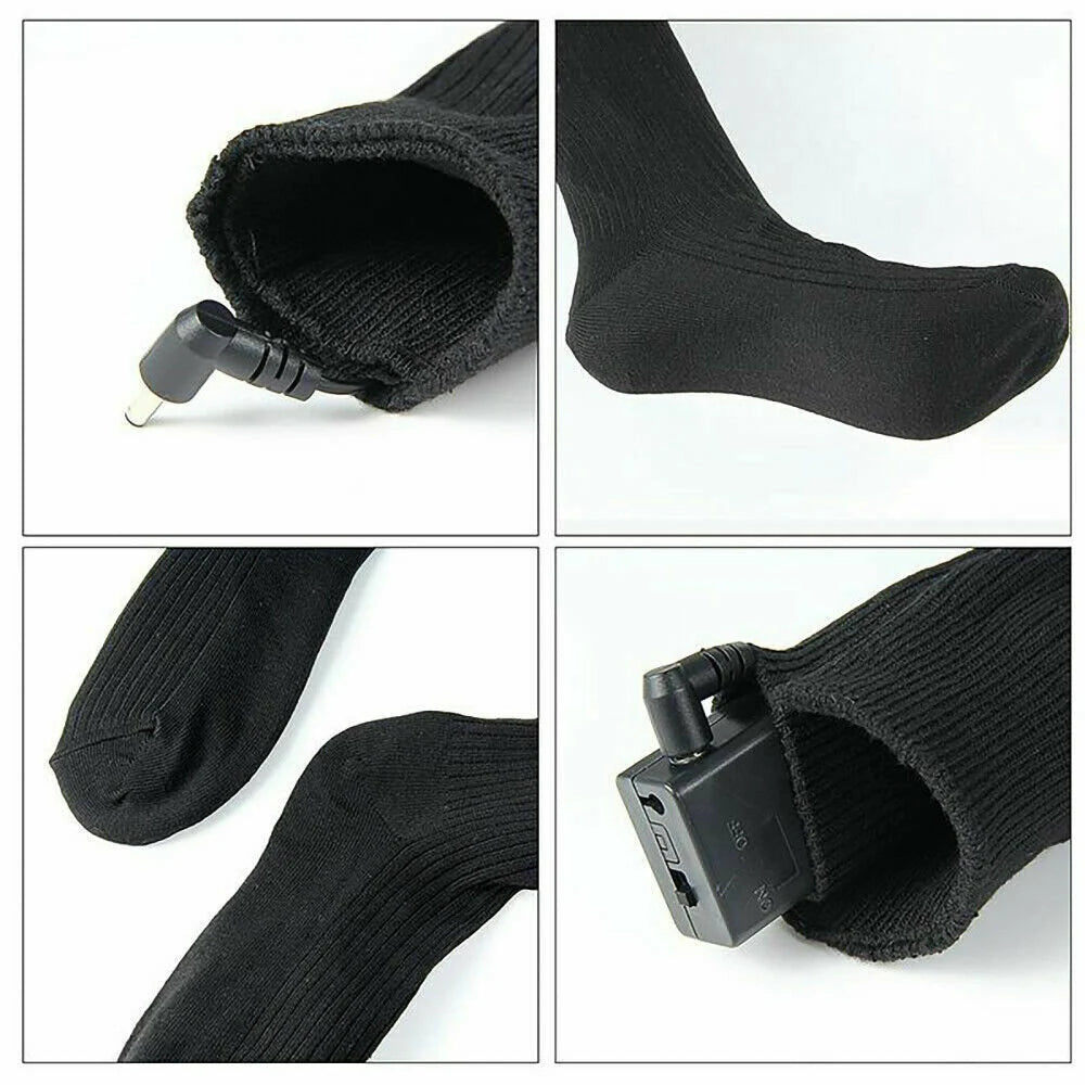 Unisex Electric Heated Socks Rechargeable Battery Power Foot Winter Warmer Sock