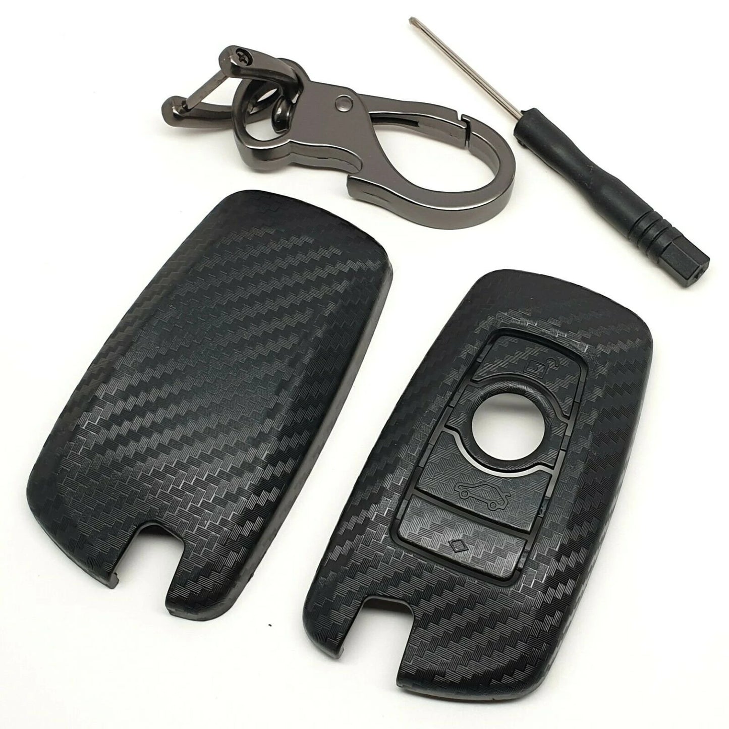 carbon fiber pattern key cover case compatible for bmw m3 m5 m6