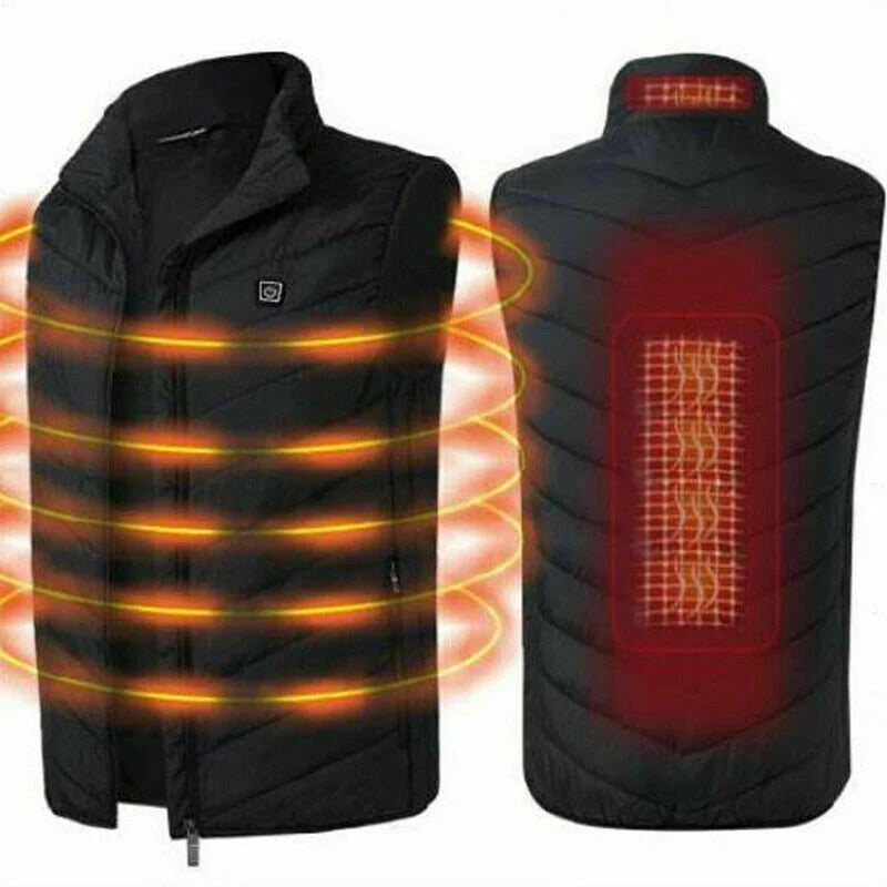 Winter Heated Vest Warm Body Electric USB Mens Heating Coat Jacket
