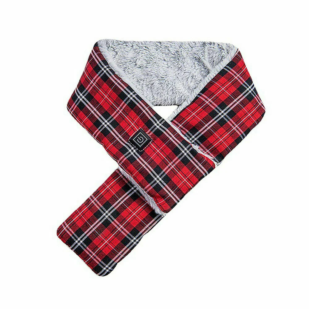 Red Smart Electric Heated Scarf Winter Neck Warmer Shawl USB Man Woman Soft
