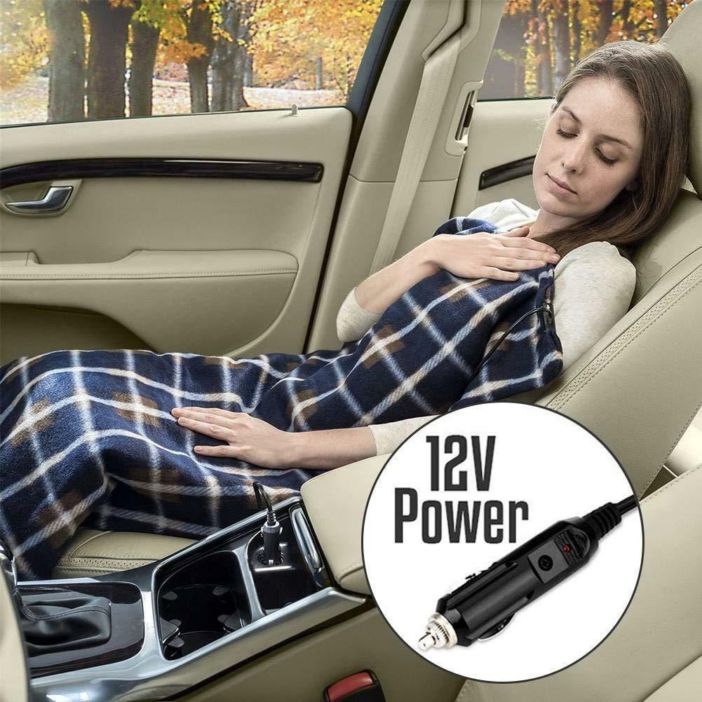 Heated Electric Blanket heating travel blanket soft cozy warm winter car power socket control