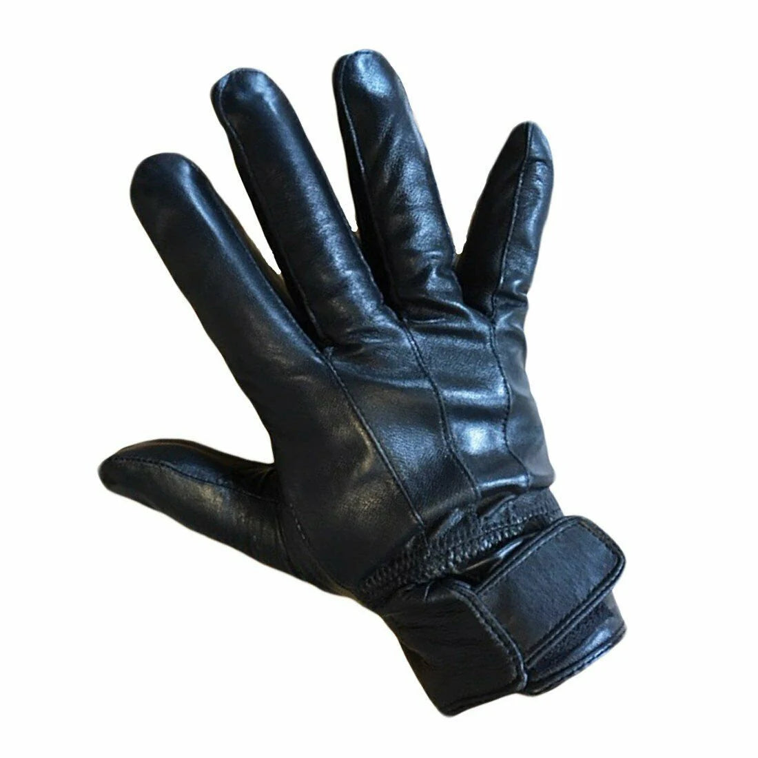 Men's Super Soft Thermal Lined Leather Winter Gloves Black Medium