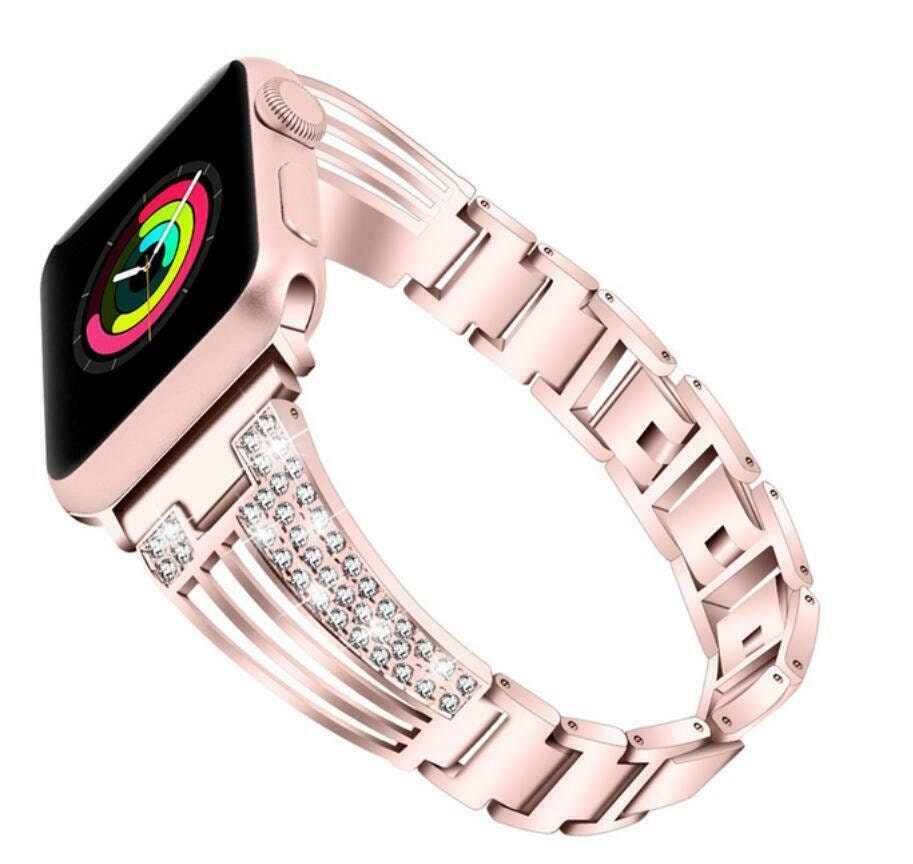 Diamond Metal Jewelry Crystal Band for Apple Watch Strap Series 38 40 42 44 mm