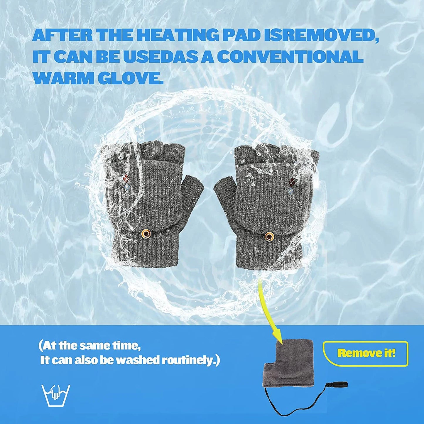USB Heated Gloves for Women & Men, Cestmall Full and Half Hands Heated Finger less