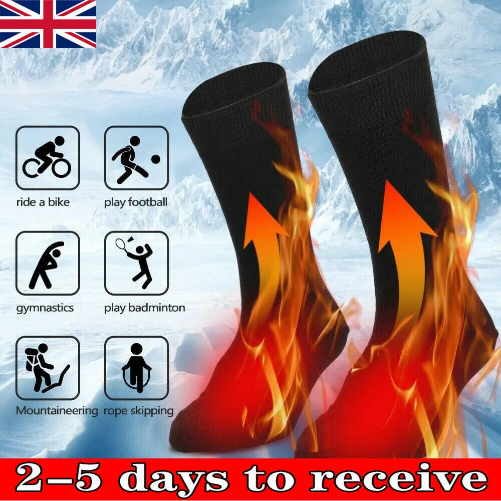 Unisex Electric Heated Socks Rechargeable Battery Power Foot Winter Warmer Sock