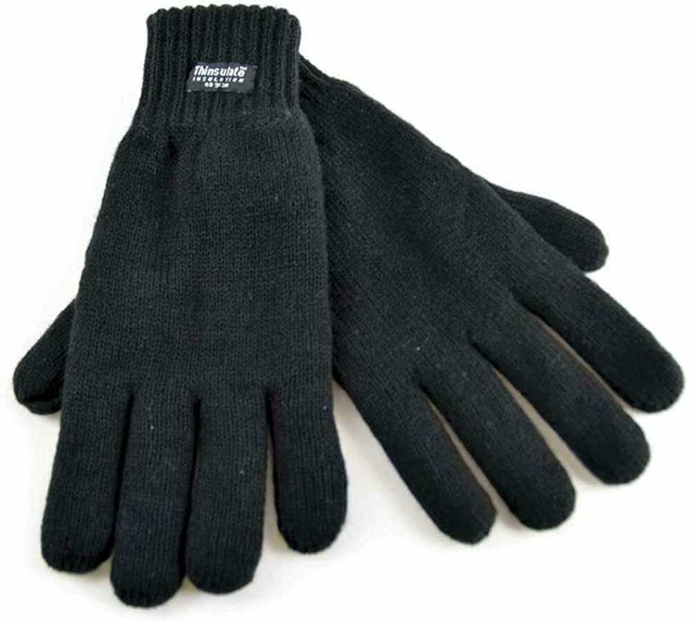 Men's Thermal Lined Winter Gloves Black