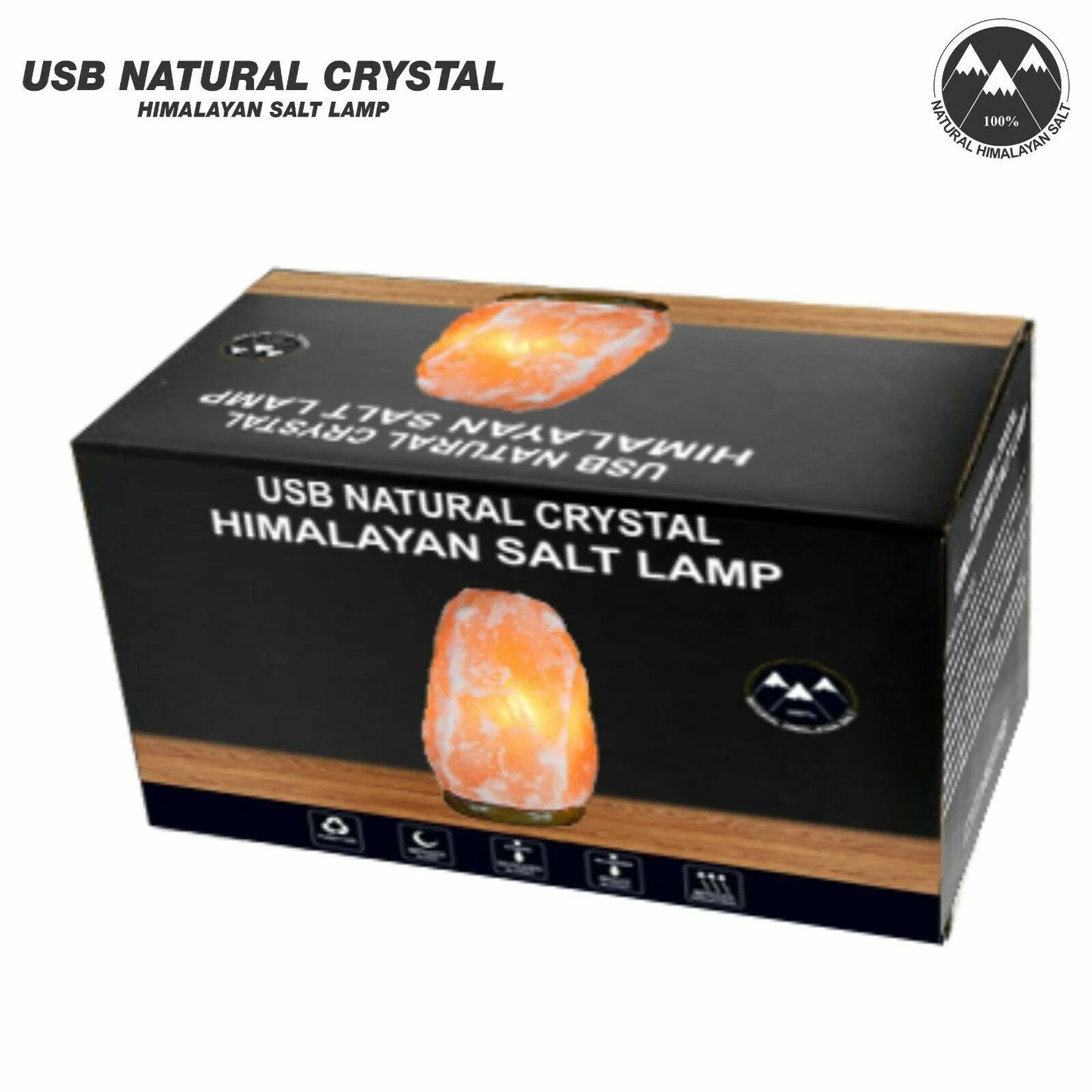 Himalayan USB Salt Lamp Crystal Pink Rock Natural Healing