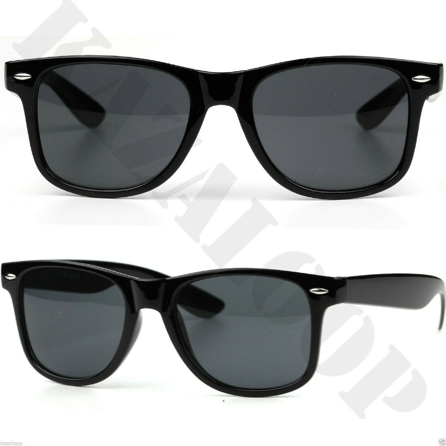 Unisex Sunglasses Classic Square Mirror Shades Vintage Retro Black Fame