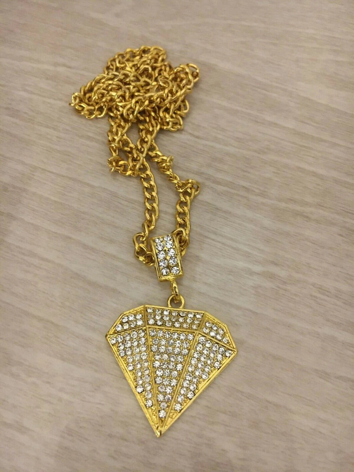 Iced Out Gold Diamond Pendant Chain Necklace