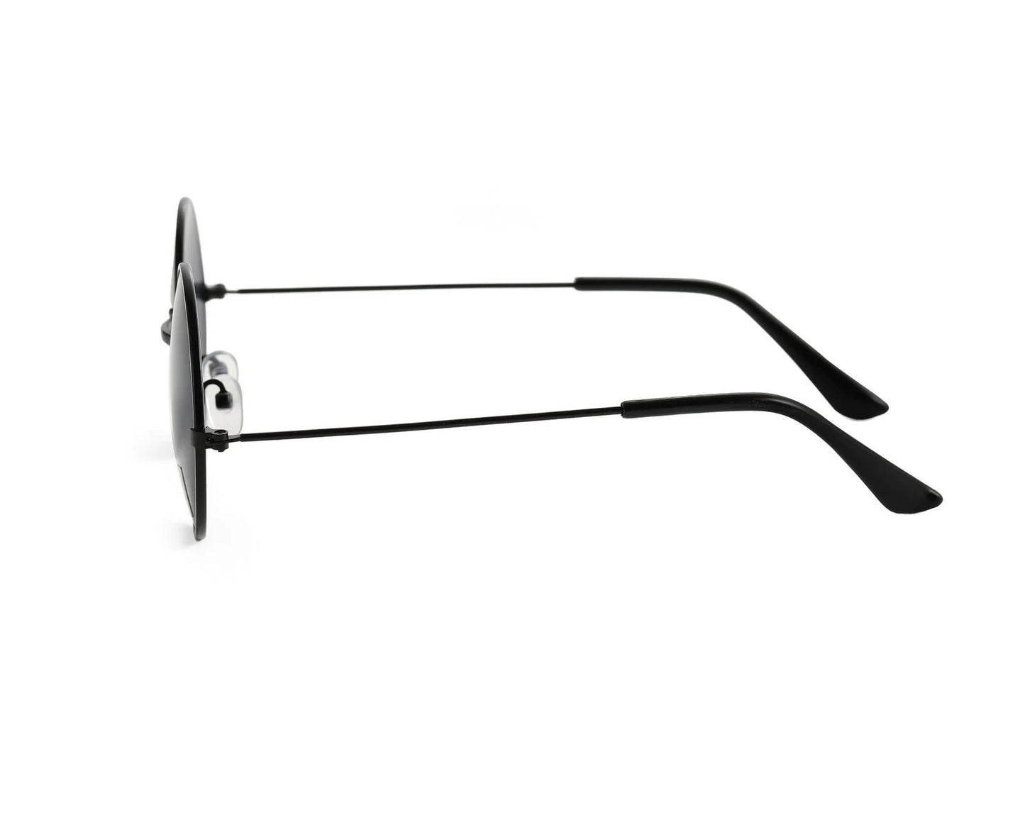 Black Unisex Lens Round Teashades Circle Sunglasses