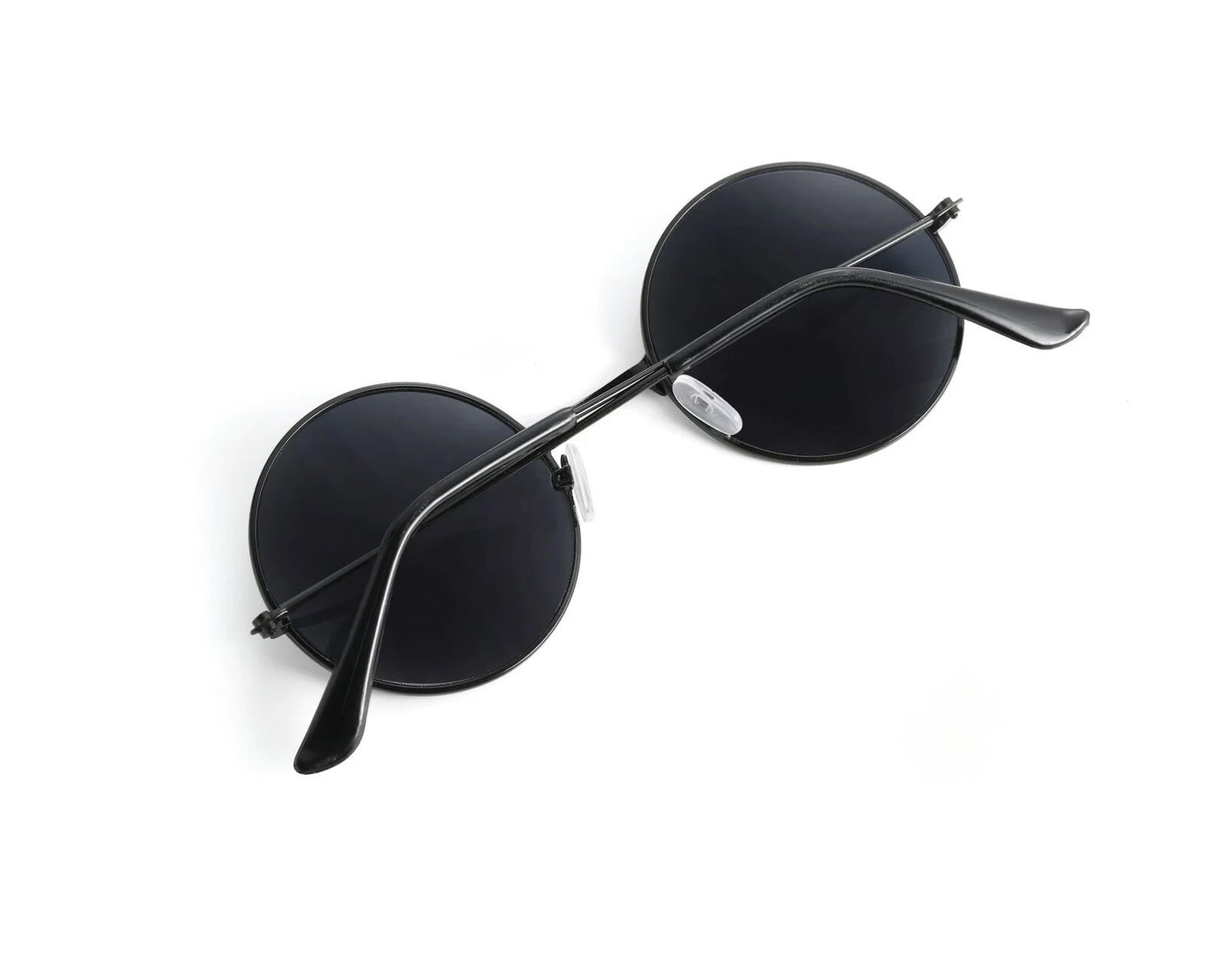 Black Unisex Lens Round Teashades Circle Sunglasses