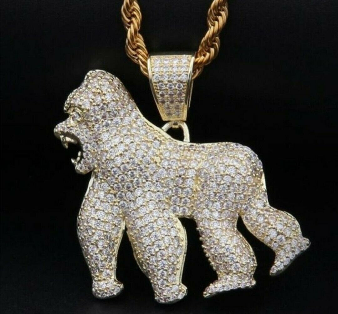Iced Out Bling 3D Hip Hop Pendant Chain Jewelry