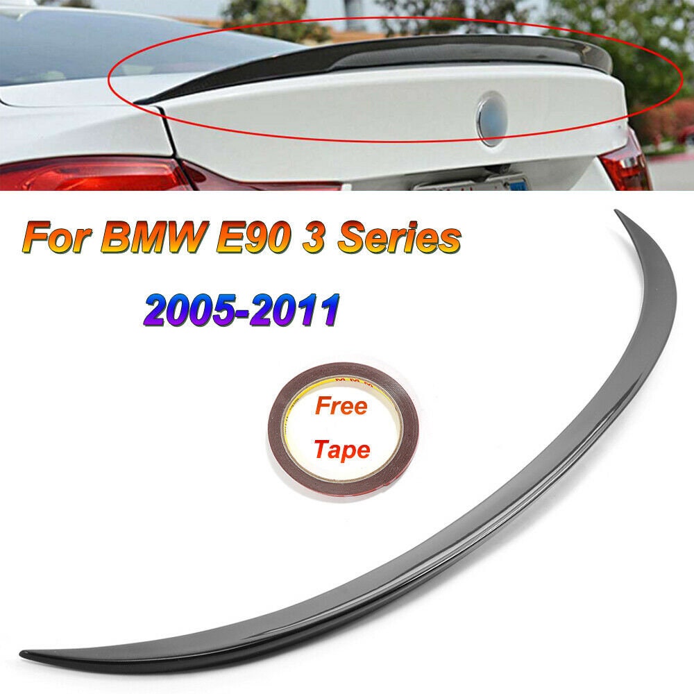 Fits BMW 3 Series E90 M Sports Rear Trunk Boot Lip Spoiler Gloss Black 05-11