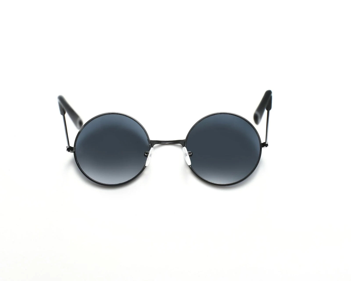 Black Unisex Lens Round Teashades Circle Sunglasses