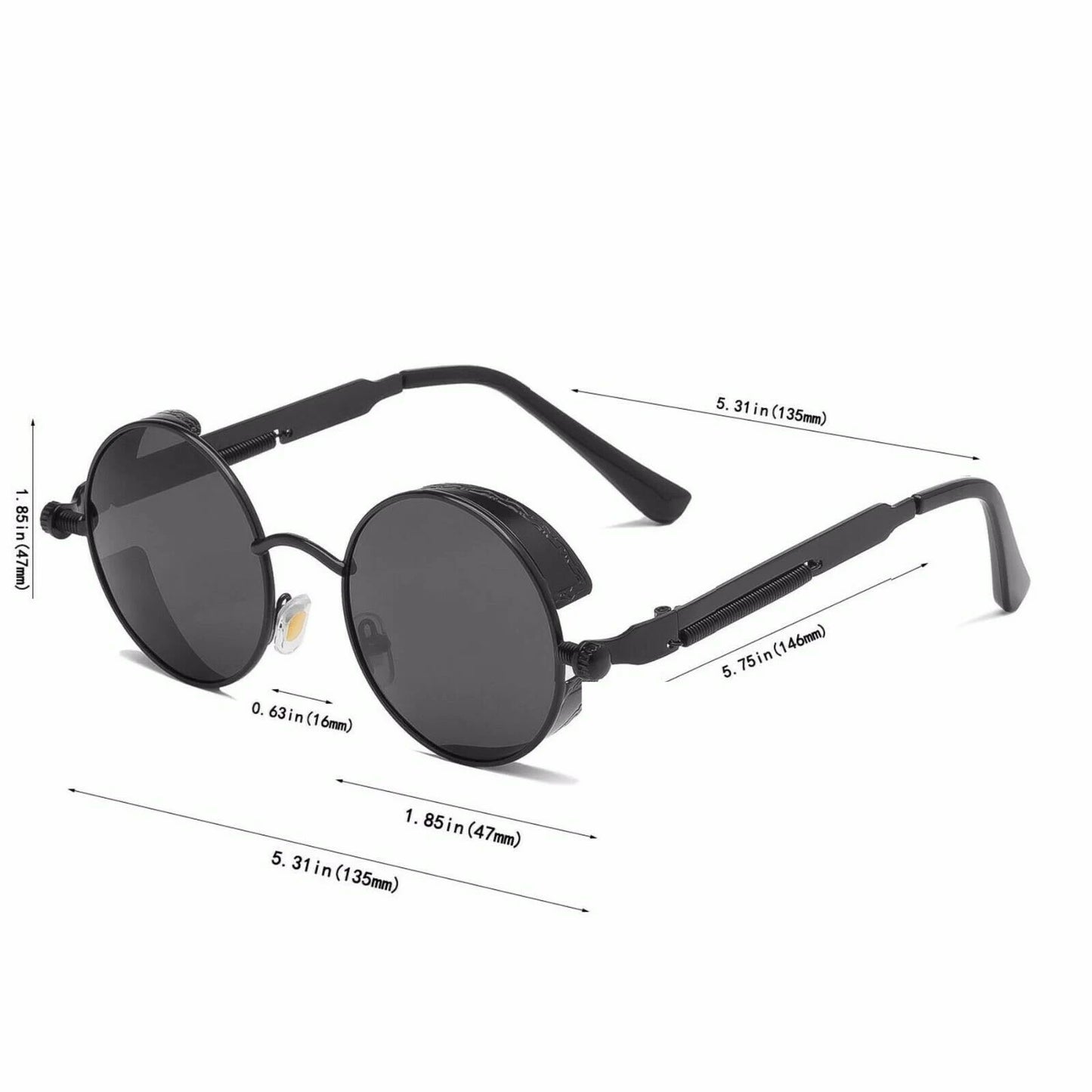 Men's Vintage  Polarized Steampunk Sunglasses Round Sunglasses