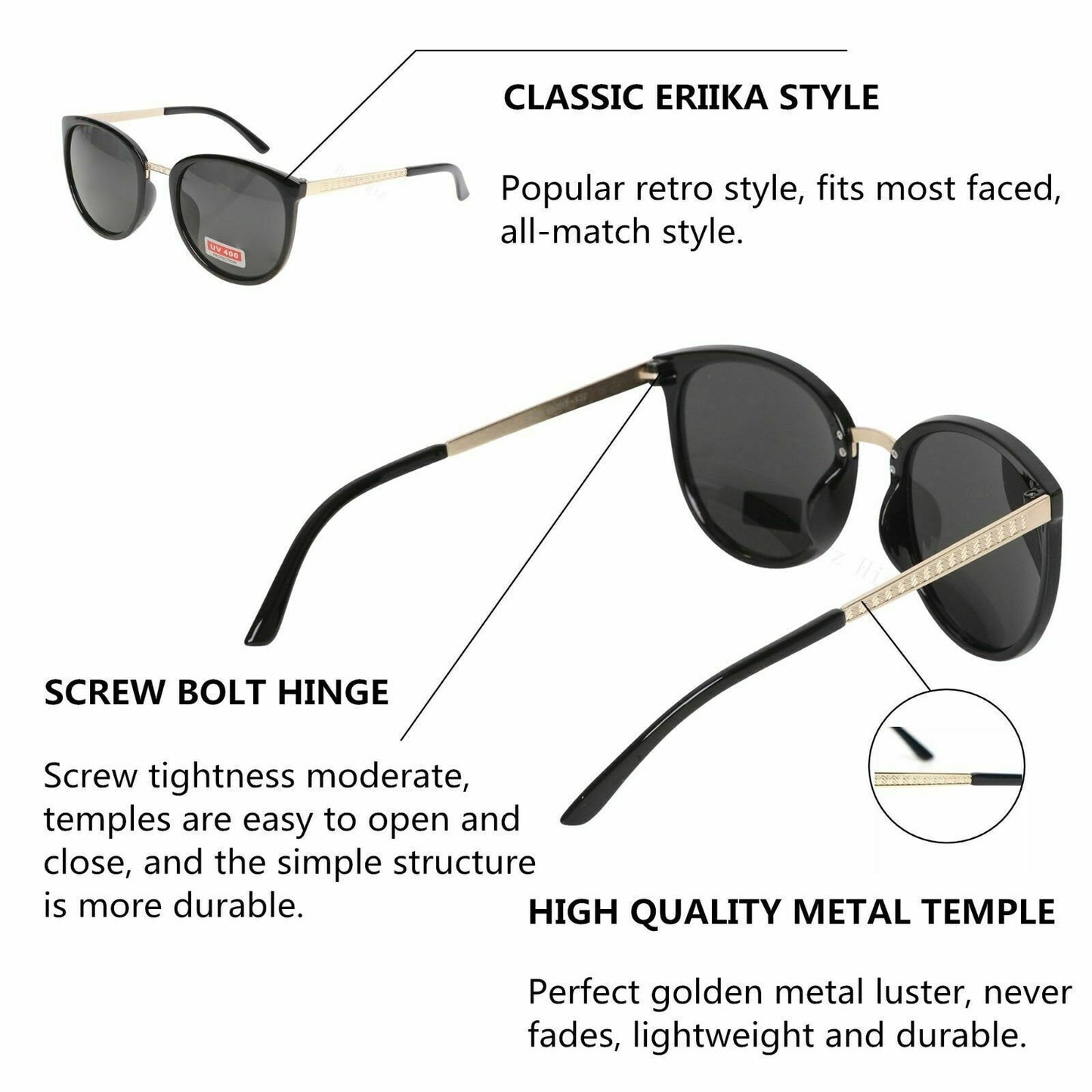 Women's Driving Gradient Oversize Retro Sunglasses UV400 Protection