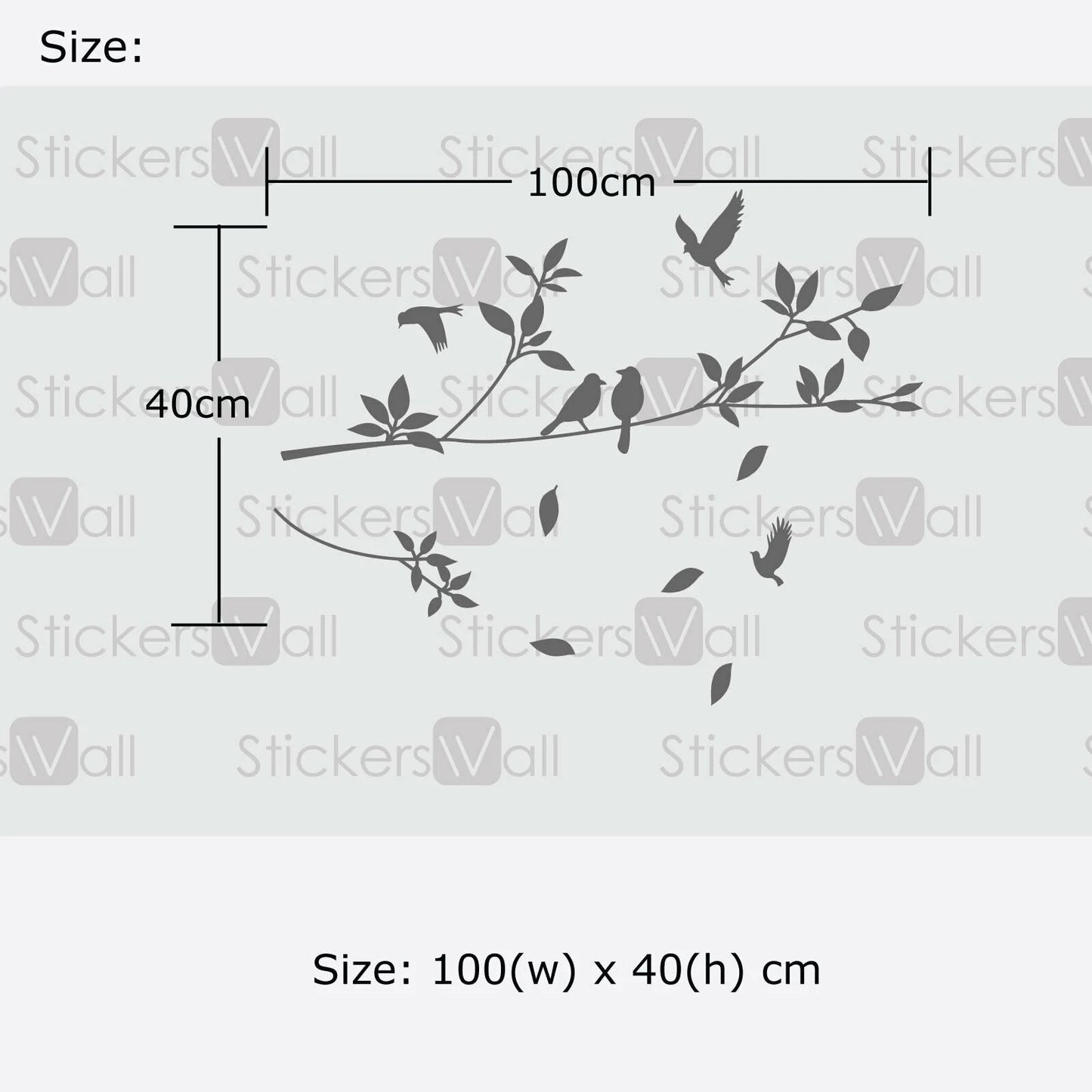 Tree and Bird Wall Stickers Vinyl Art Decals Easy To Use