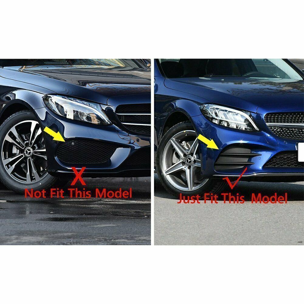 6Pcs Front Air Intake Vent Spoiler Trim For Benz C Series 19-21 Carbon Fiber