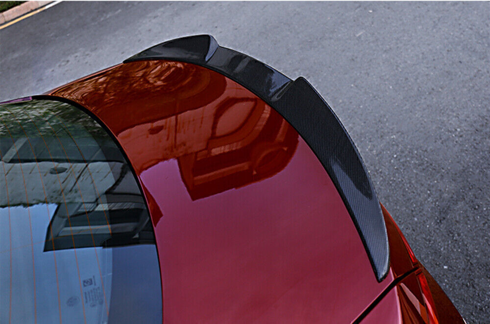 1x Black Real Carbon Fiber Rear Trunk Spoiler Lip For Alfa Romeo 2015-2021 Sedan