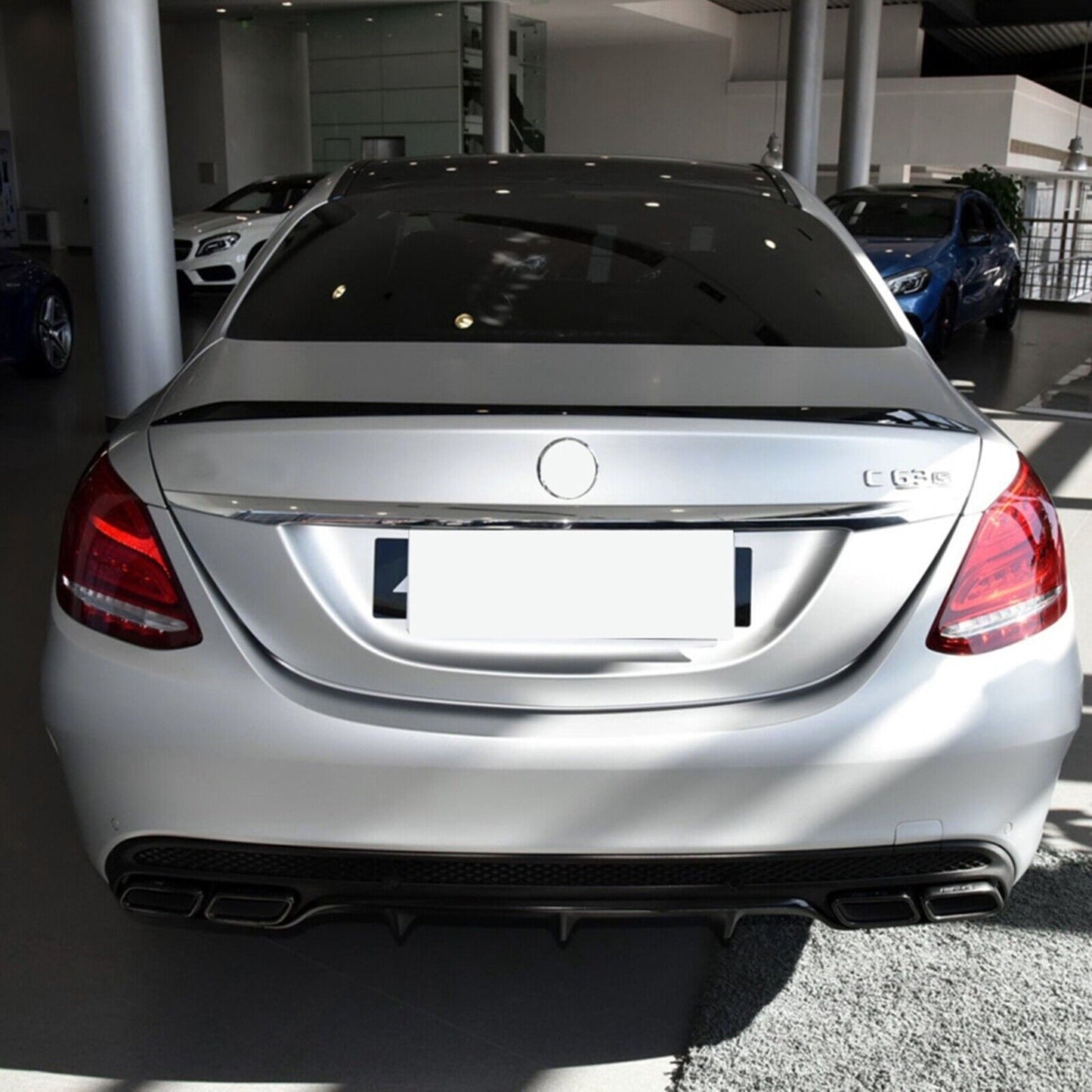 Rear Trunk Spoiler Wing For Benz C Class W205 2015-21 C180 C43 C63 AMG 4DR Black