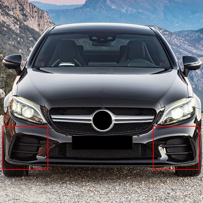6Pcs Front Air Intake Vent Spoiler Trim For Benz C Series 19-21 Carbon Fiber