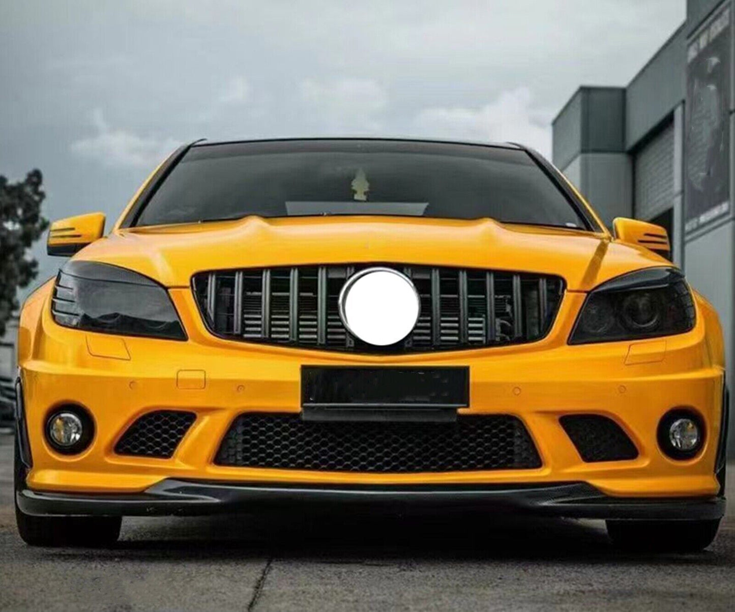 Car Front Bumper Spoiler For Mercedes Benz W204 C Class C63 AMG 2008-2011 Only