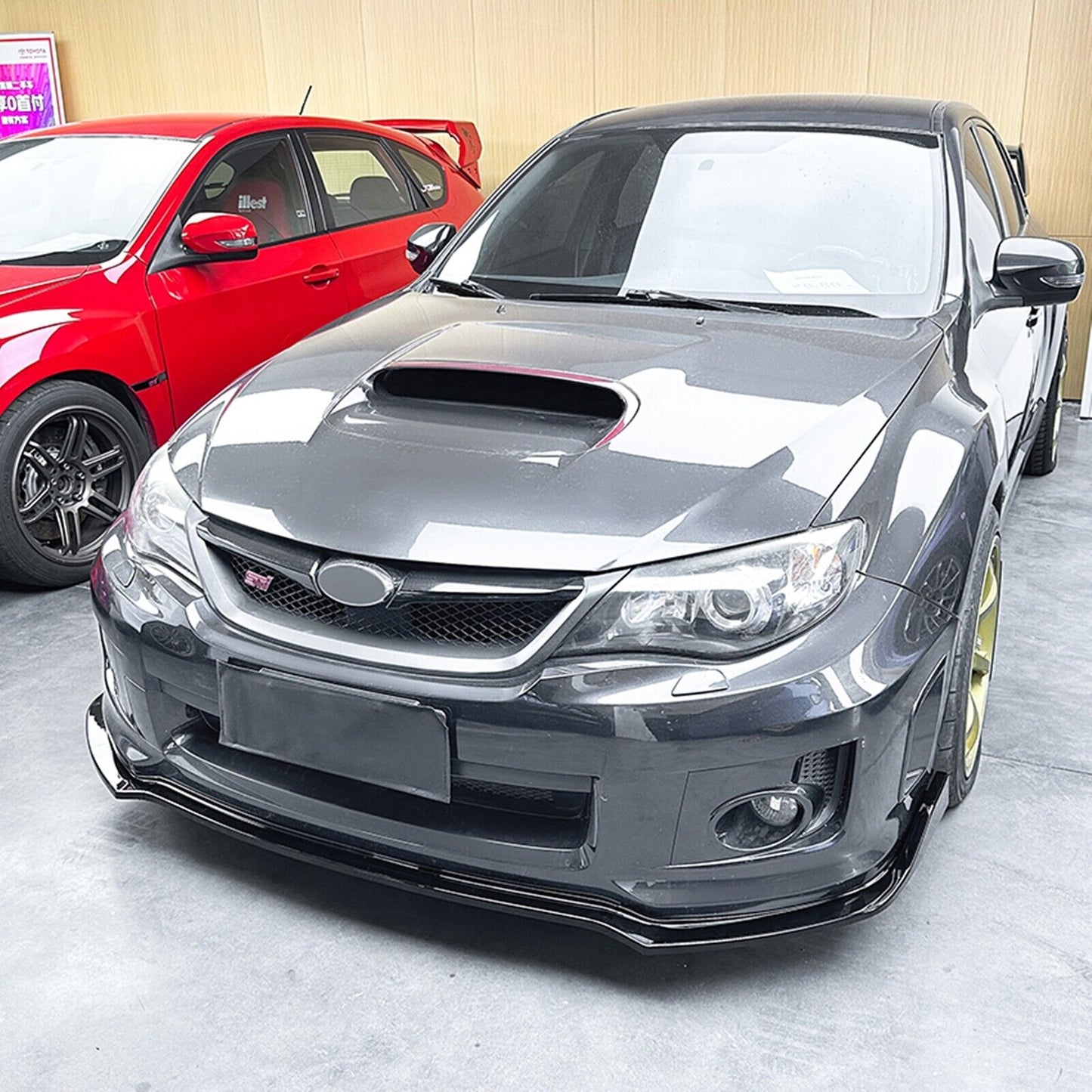 1Set Car Front Bumper Spoiler Lip Kit For Subaru Impreza WRX STI 2011-2014 Black